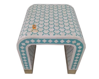 Handmade Bone Inlay Wooden Modern  Pattern End table / Sidetable Furniture