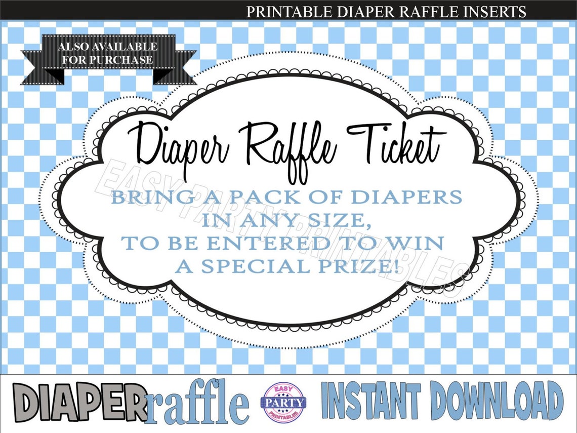 Baby Shower Game Printables Instant Download Diaper Raffle | Etsy