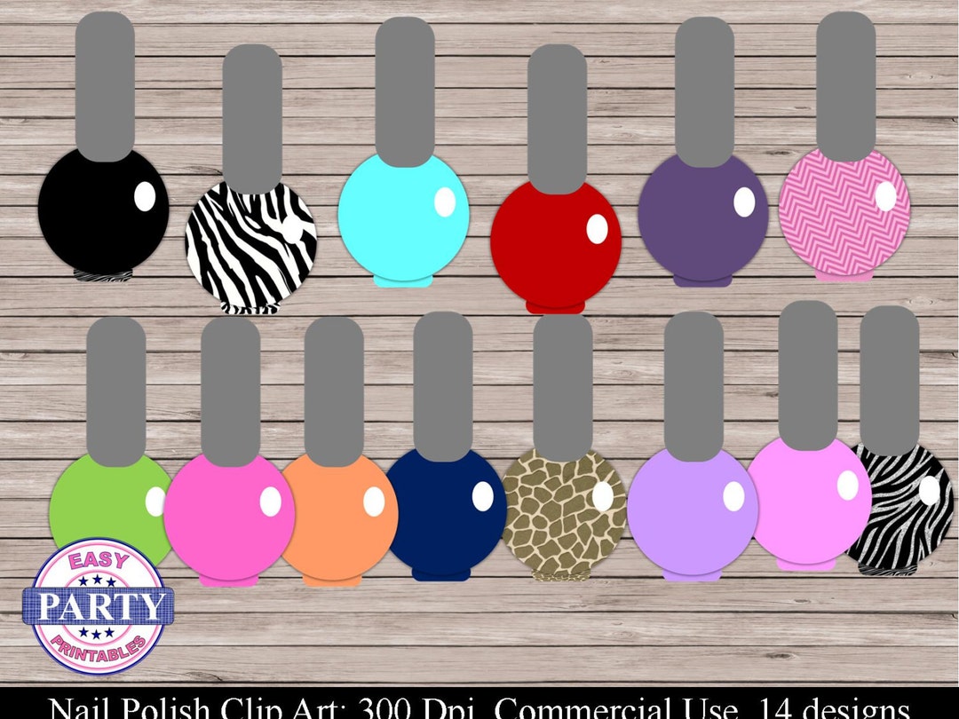 Clip Art Nail Polish Bottles Clip ART Instant Download Etsy