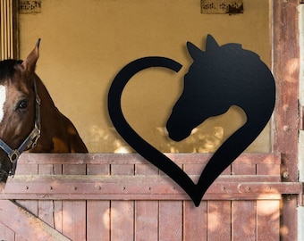 Wooden Horse Heart Sign, Wooden Horse Décor, Horse Heart Wood Sign, Horse Love Sign, Gift for Horse Lover, Pony Lover Sign, Equestrian Decor