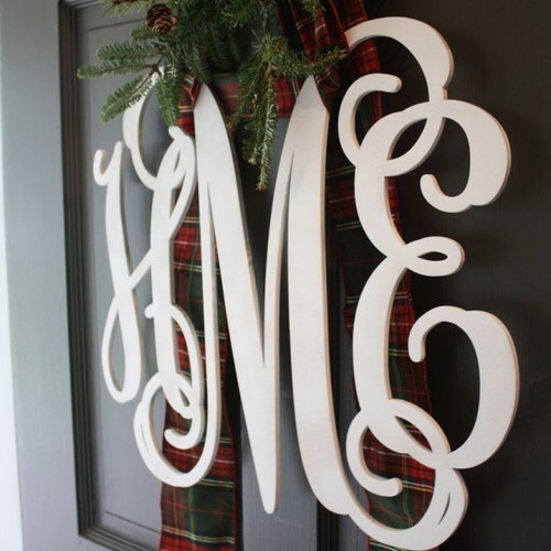Home Decor Large Wooden Monogram Monogram Wall Art Single Etsy