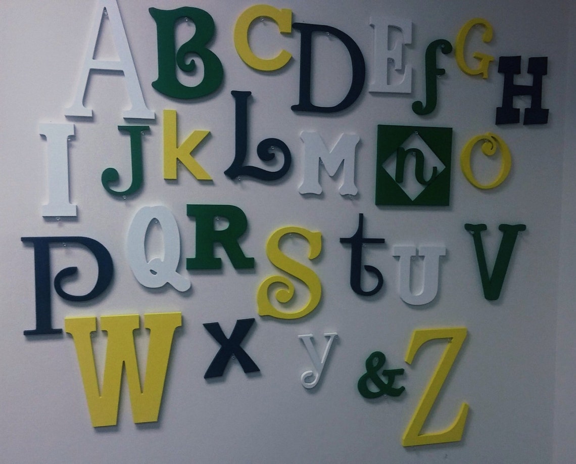 Wooden Alphabet Letters Alphabet Wall ABC Wall alphabet Set | Etsy