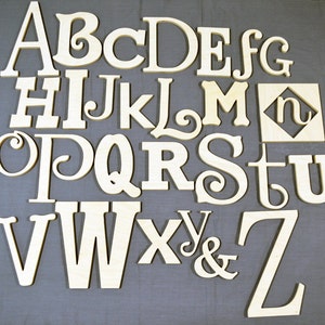 Wooden Alphabet Letter Set 4 12 Nursery Wooden Letters A-Z Educational letters Playroom-Child room Decor-ABC Wall image 2