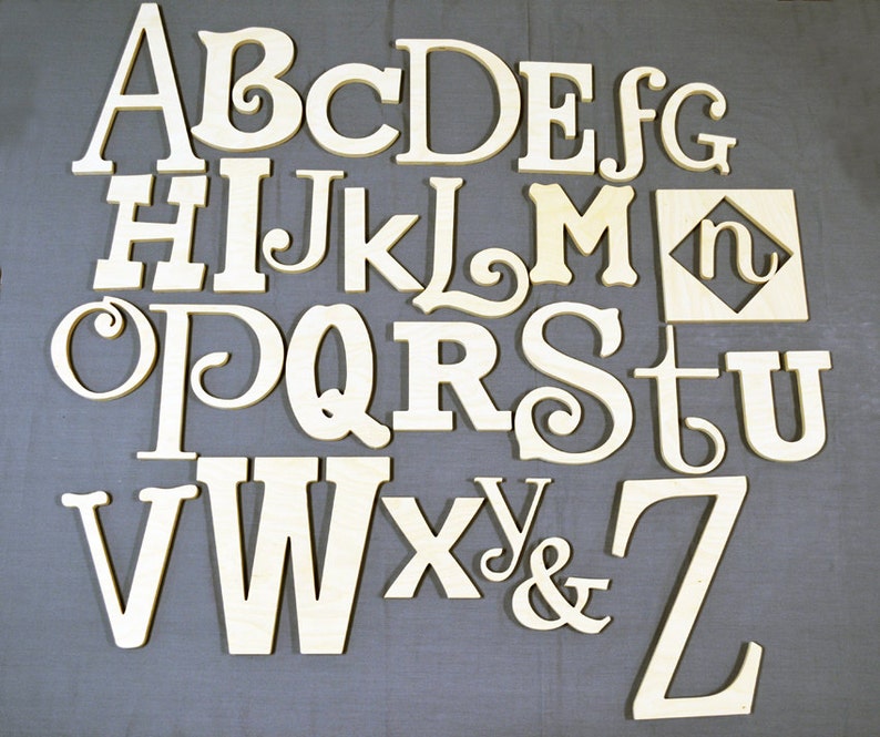 Wooden Alphabet Letter Set 4 12 Nursery Wooden Letters A-Z Educational letters Playroom-Child room Decor-ABC Wall image 2