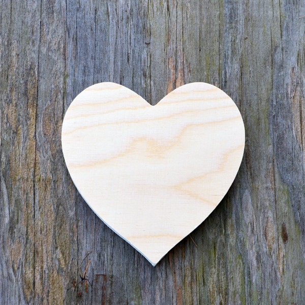 Heart Shape Cutout - Unfinished wood, Various sizes, Wood Craft Shapes, Wood Shapes, Craft Supplies, Decoration, Wedding,
