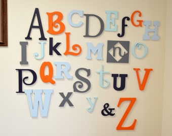 Wooden Wall Letters, Wooden Alphabet Letters, ABC Nursery Decor, Wall  Decor, Daycare Wall Art, Hanging Wall Alphabet Letters 