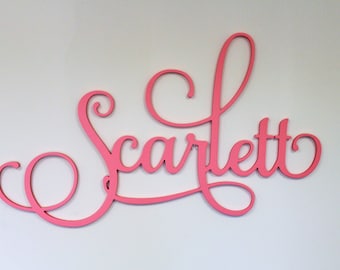 Baby Name Cutout - Wood Name Sign - Custom Name Sign - Personalized Wood Name Sign | Wooden Name Children's Name sign Scarlett