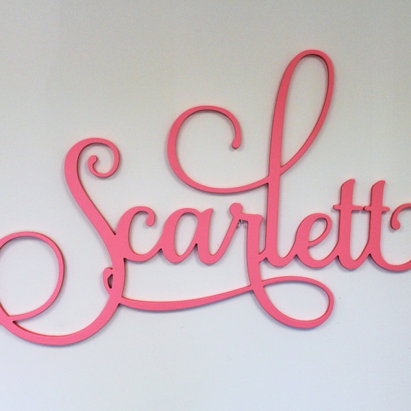 Recorte del nombre del bebé - Signo de nombre de madera - Signo de nombre personalizado - Signo de nombre de madera personalizado / Nombre de madera Signo de nombre de los niños Scarlett