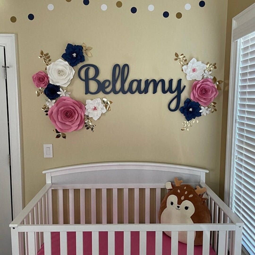 Personalized Wooden Name Sign for Nursery, Custom Baby Boy and Girl