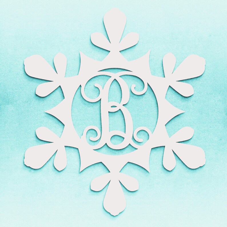 Wooden Snowflake Initial Door Hanger Monogram Christmas Door Etsy