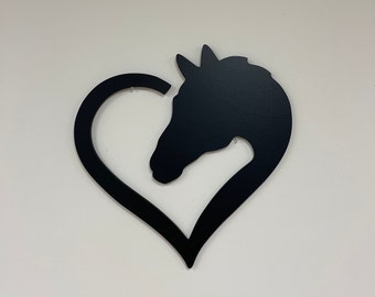 Wooden Horse Heart Sign, Wooden Horse Décor, Horse Heart Wood Sign, Horse Love Sign, Gift for Horse Lover, Pony Lover Sign, Equestrian Decor
