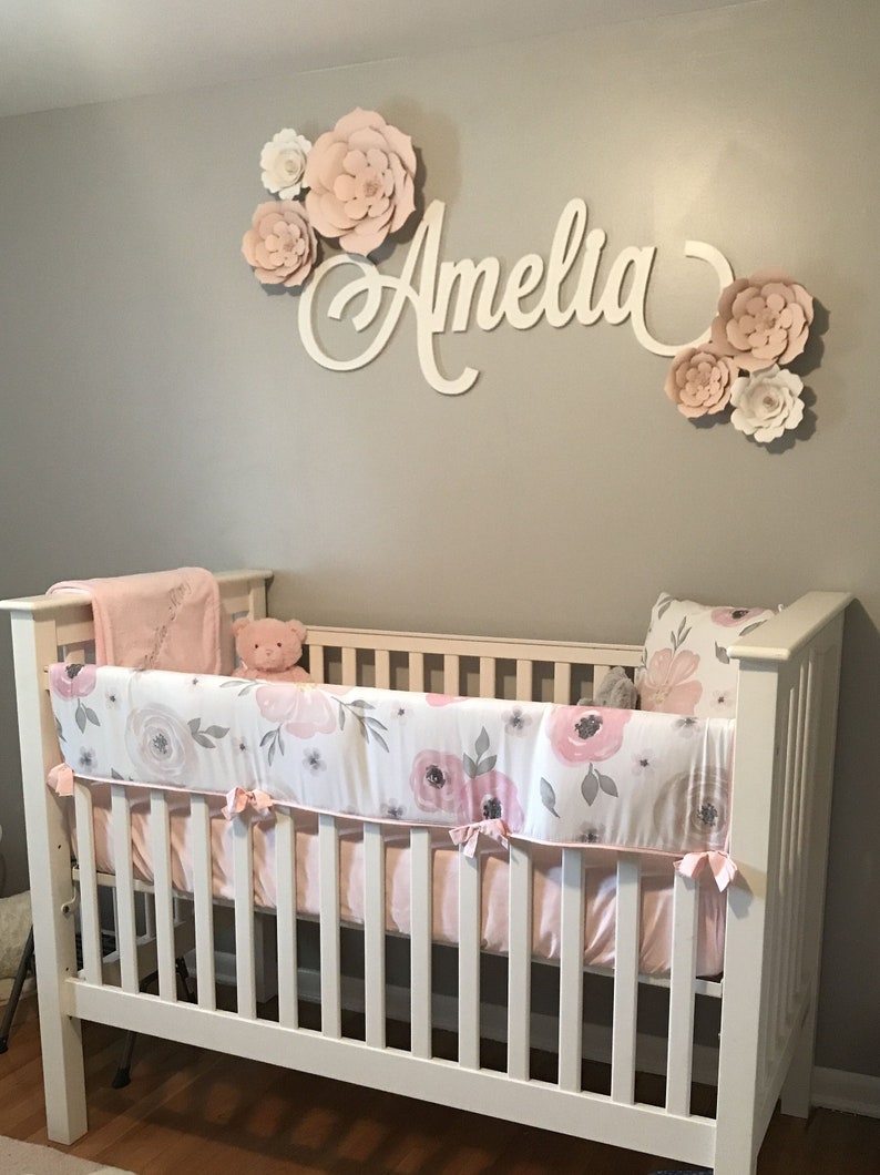 Wooden Nursery Name Sign Madelyn Custom Wood Personalized Calligraphy ...
