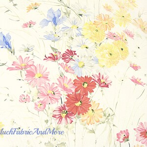 1-1/4 yds-Daisytown Floral Drapery or upholstery Fabric-54&quot; wide-cotton-Golding fabrics exclusive screen print-daisies-iris