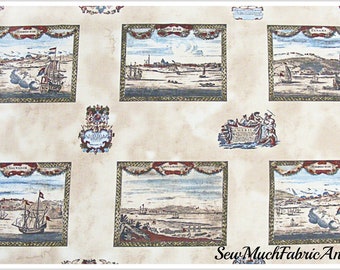 Explorations Williamsburg Fabric panel Windham-by the panel-23"x44"-cotton-historical