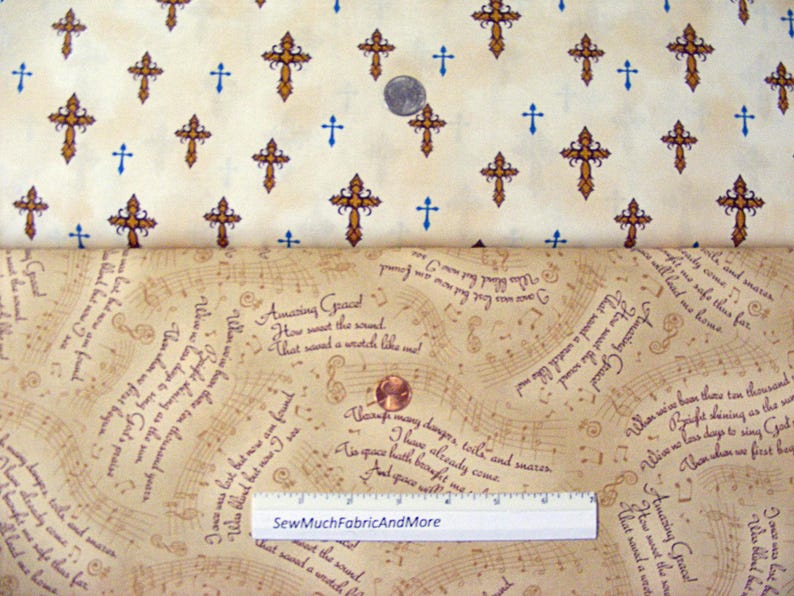 Amazing Grace Fabric-by the Panel-1/2 Yard and Yard-4 Selections-cotton ...