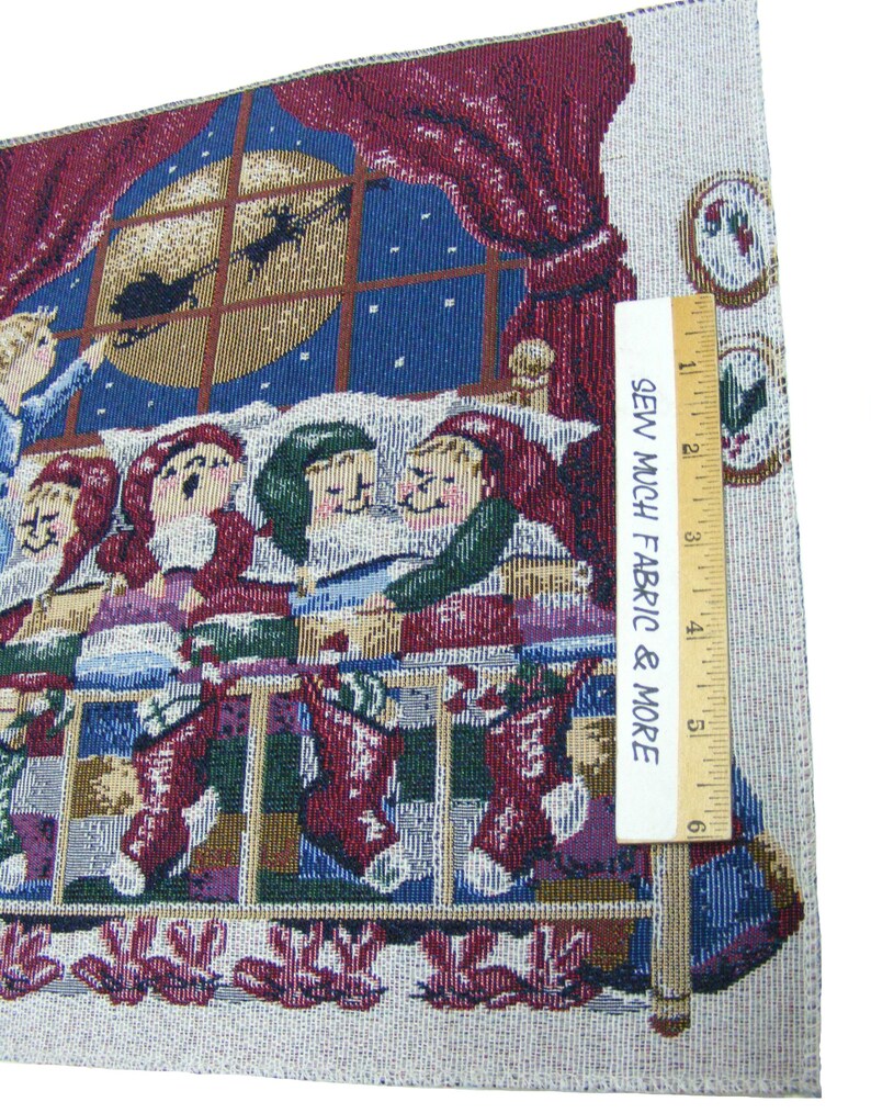 Vintage Style Christmas tapestry fabric panel-Children  Etsy