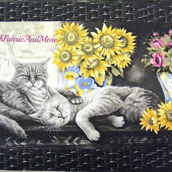 Cat Nap Fabric~RJR Fabrics~by the yd and 1/2 yard~Cats-Tabbies