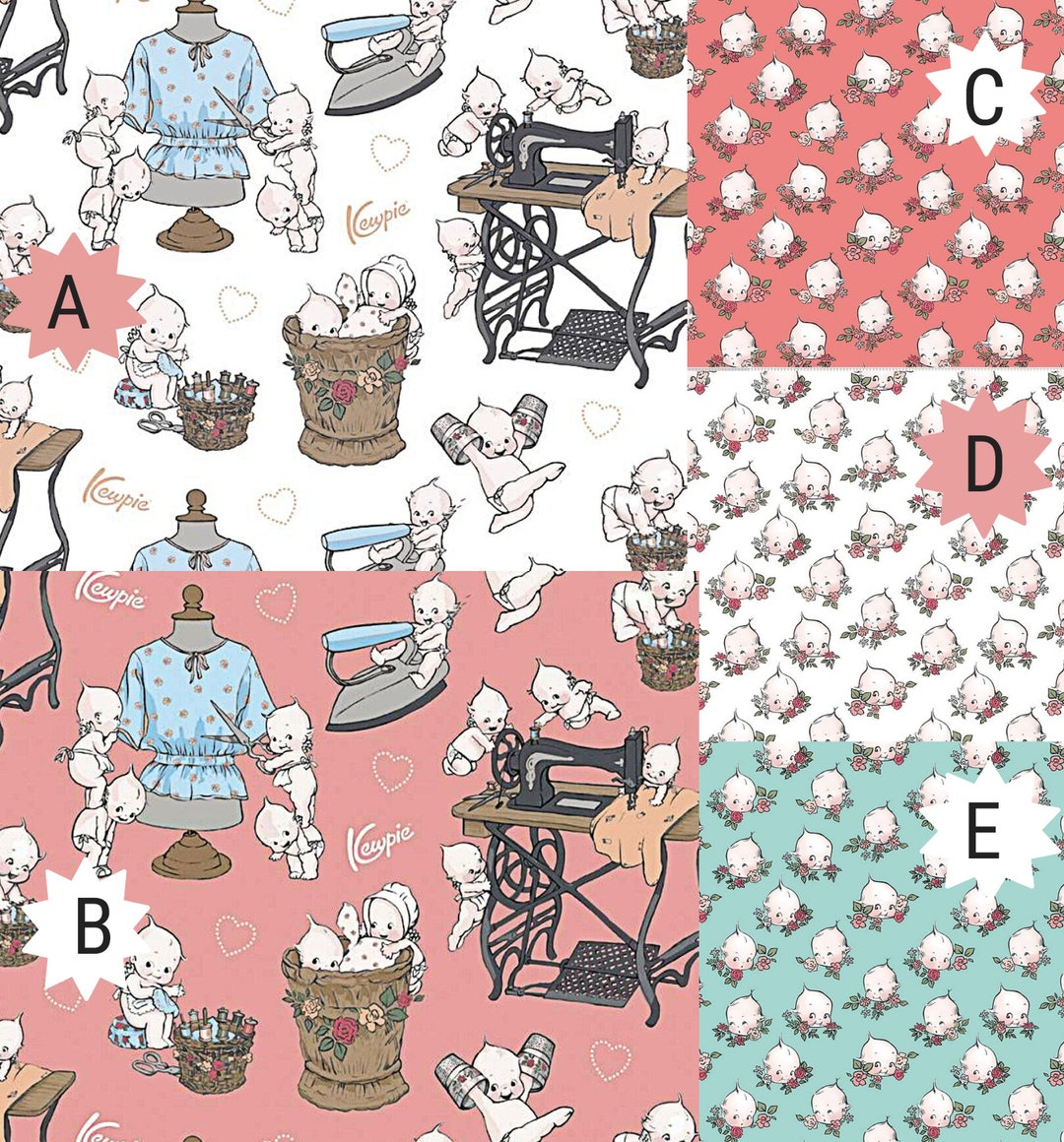 Sew Kewpie Fabric Sewing Themeby the Yard and 1/2 Yard5 Selections3