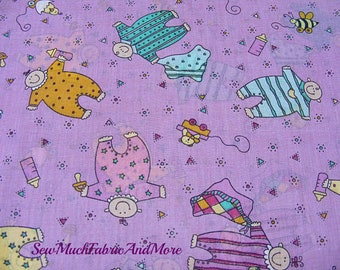 2-1/3 yards-Happy babies fabric-Very sheer cotton-bees-lambs-perfect for crafts and baby showers