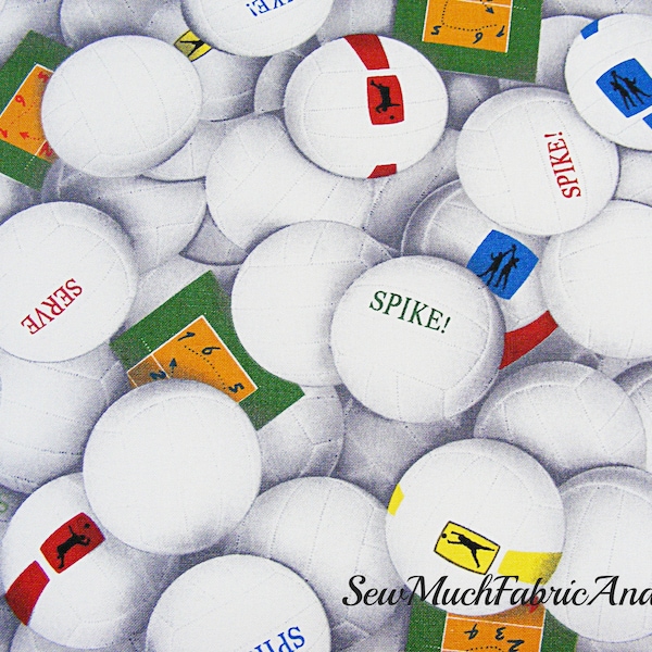 Sports Collection Volleyballs fabric-by the 1/2 yard and yard-Elizabeth's Studio-cotton