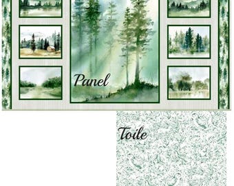 Misty Vistas fabric-By the panel-1/2 yard and yard-2 selections-cotton-Trees-Country scape-woods-P & B Textiles