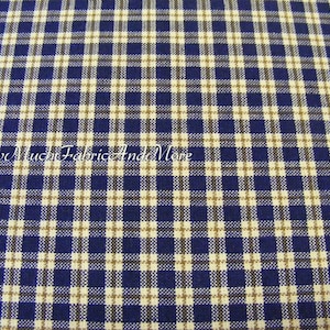 Checkered Mini-Plaid Multi-Color HomeSpun Fabric~by the 1/2 yard or yard~Navy & Natural color~Primitives~Crafts