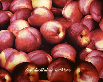 Collage of Nectarines fruit fabric by RJR's farmers market collection~by the 1/2 yd and yard-cotton