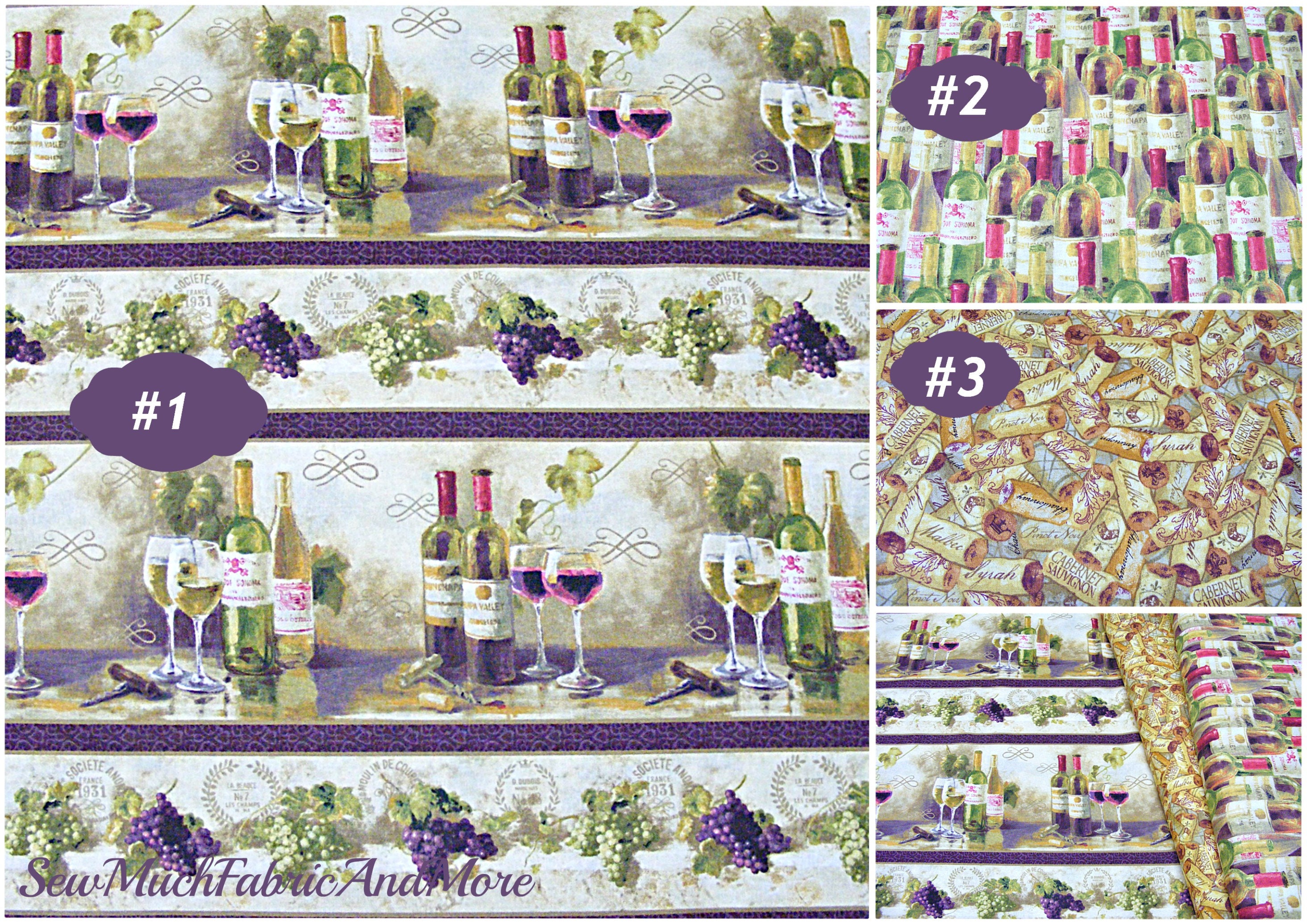 Uncorked Wine fabricby the 1/2 yard & yardcorkscollage of Etsy
