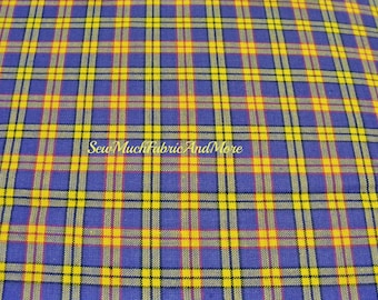 Checkered Mini-Plaid Multi-Color HomeSpun Fabric~by the 1/2 yard or yard~Lt Grape-red~black & golden yellows color~Primitives~Crafts