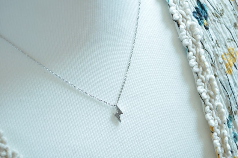 tiny Everyday necklace The flash gift Bridesmaid jewelry minimal Wedding necklace Thunder necklace Tiny Lightning necklace