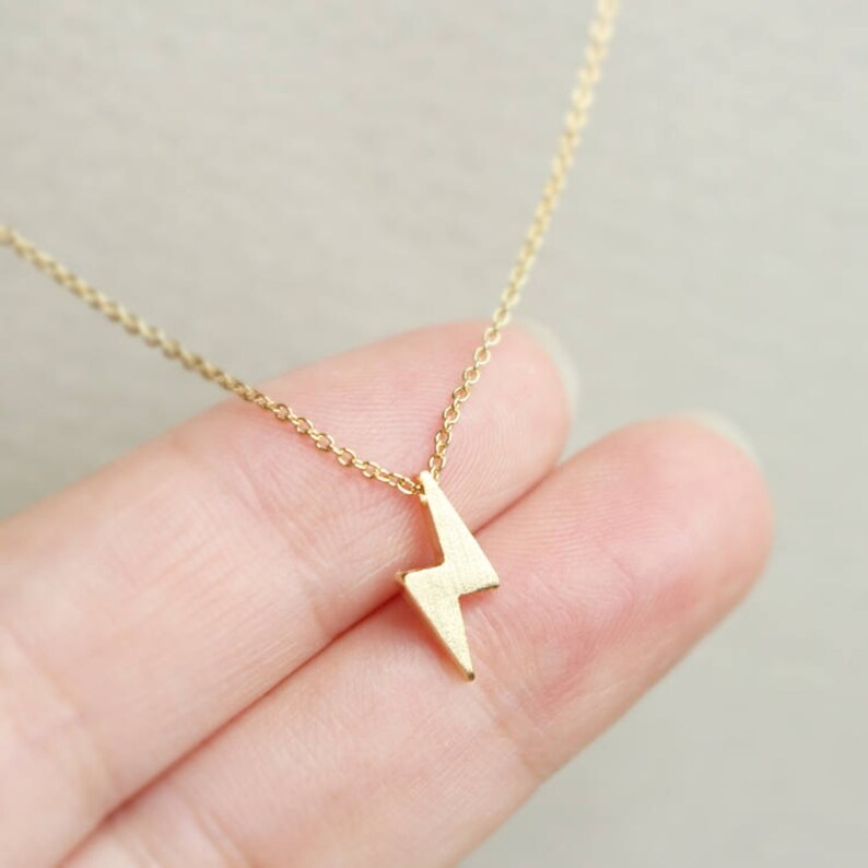 tiny Everyday necklace The flash gift Bridesmaid jewelry minimal Wedding necklace Thunder necklace Tiny Lightning necklace