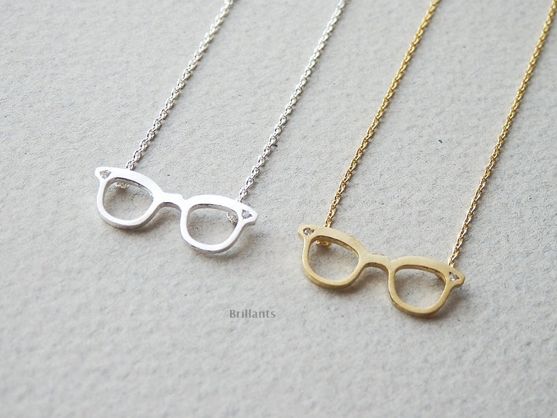 Glasses Pendant Necklace Glasses Necklace Everyday Necklace Etsy