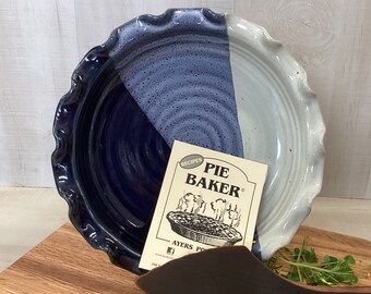 Pottery Pie Plate Riverside, 9" Pie Plate, Pie Plate, Ayers Pottery, Pie Baker, Deep Dish Pie Plate ,Quiche baker, Christmas Gift