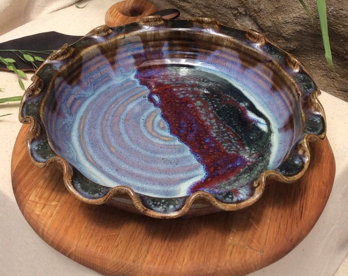 Pottery Pie Plate Fugi Dawn, 9 Pie Plate, Pie Plate, Pie Dish, Ayers