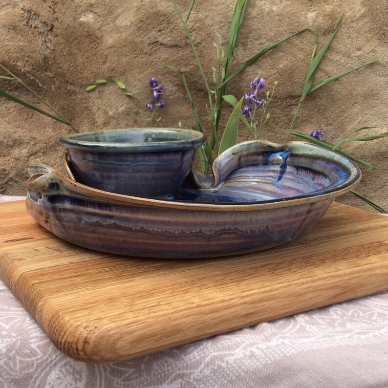 Stoneware Chip Dip Pottery Chip and Dip Ayers Pottery Etsy