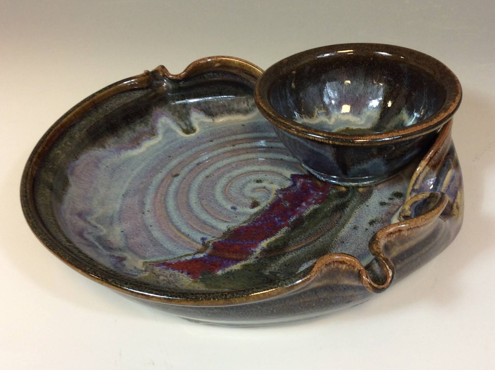 Stoneware Chip Dip Pottery Chip and Dip Ayers Pottery Fuji Etsy