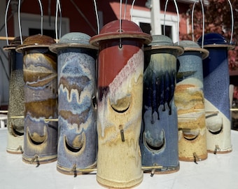 Ayers Pottery Stoneware Bird Feeder, Handmade Ceramic