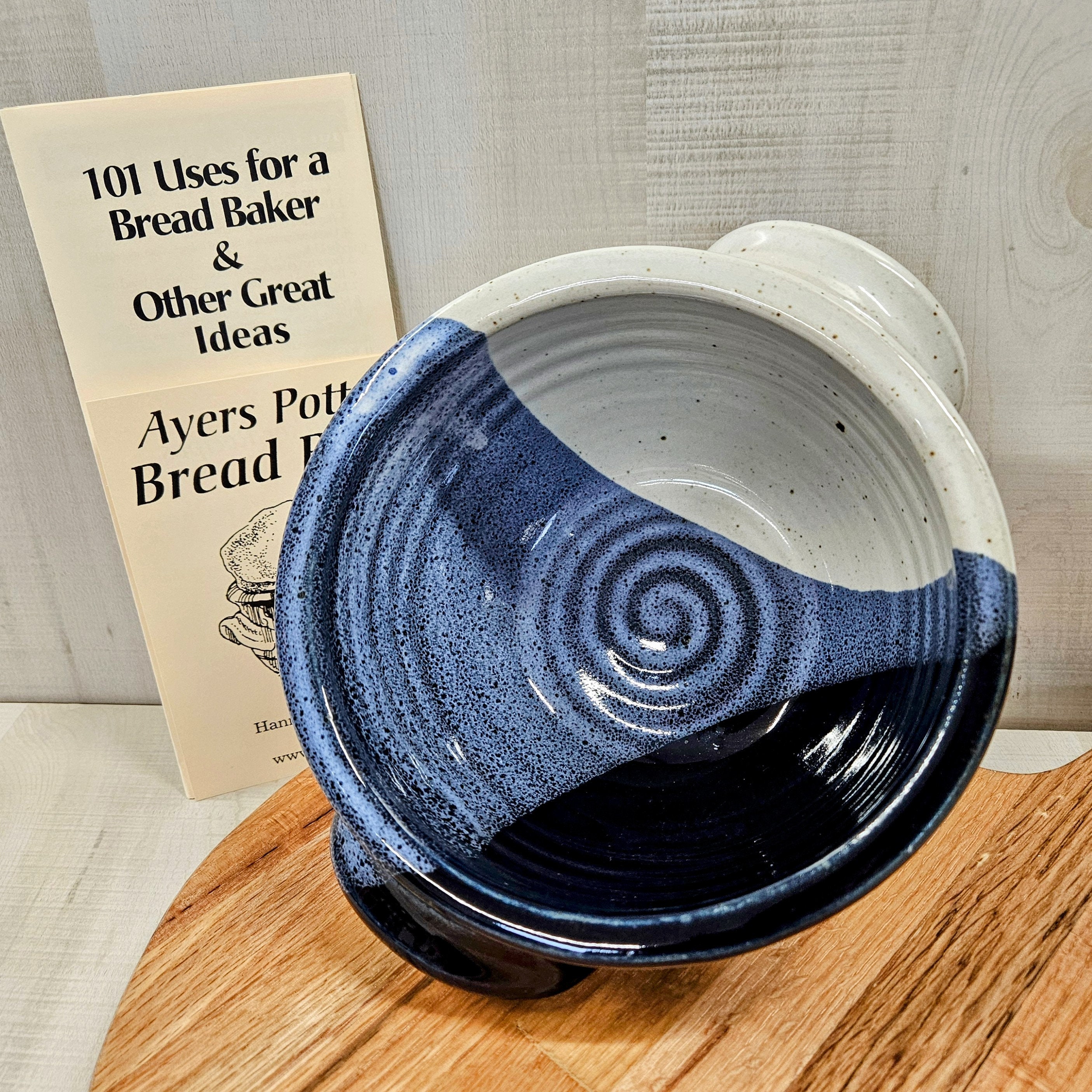 Ayers Pottery Bread Baker: Glazed Loaf Pan, Baking Bowl