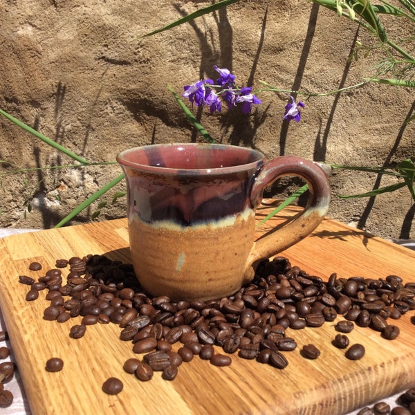 1 Mug Red Splash, Coffee Mug, Tea Cup, Handmade Mug, Pottery Mug, Ayers Pottery