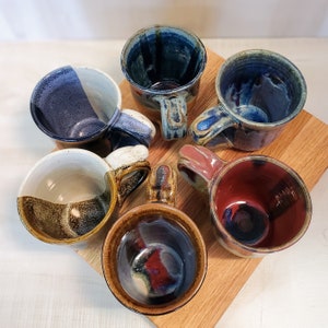 Ayers Pottery Mug, Six Glaze Options. Coffee Mug, Tea Cup, Handmade Mug, Pottery Mug, Ceramic Mug, Red Mug, Blue Mug, Purple Mug, Brown Mug.