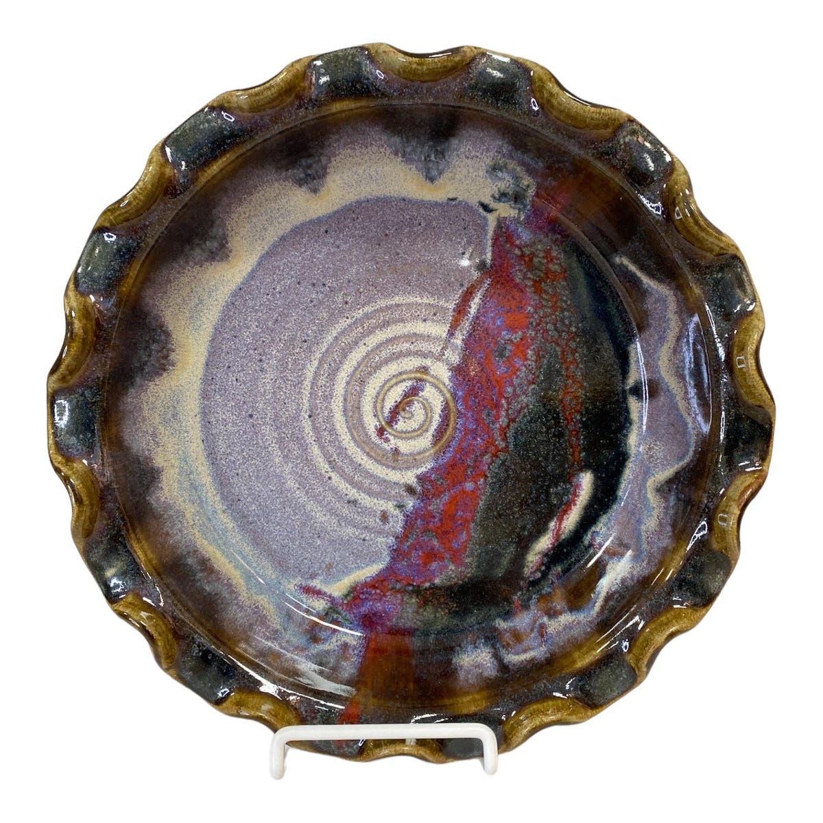Ayers Pottery Pie Plate in Fuji Dawn