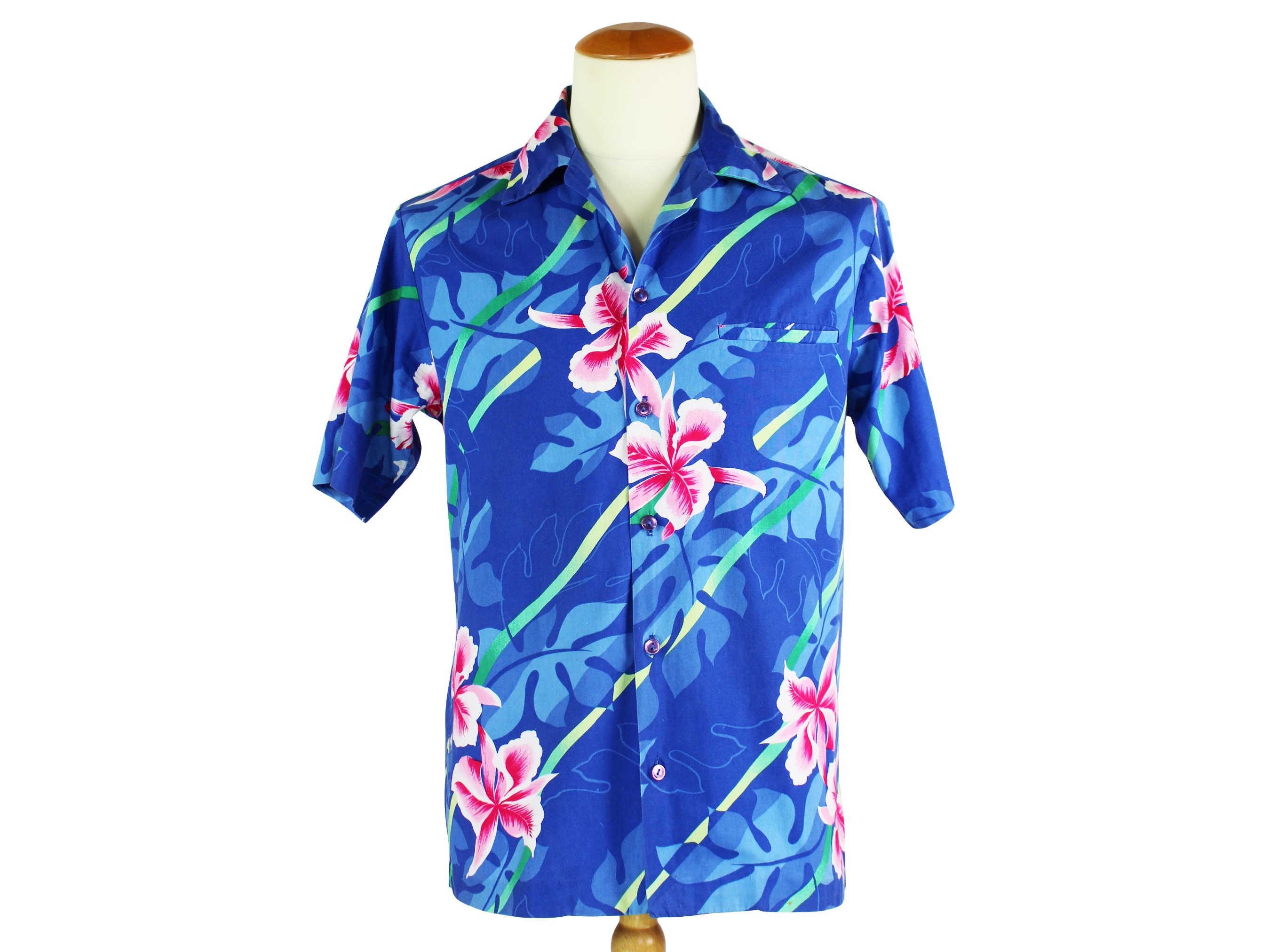 トップス 50s evelyn Margolis Hawaiian shirt Vintage 50s Hawaiian Shirt Evelyn Margolis Mens M Floral Red