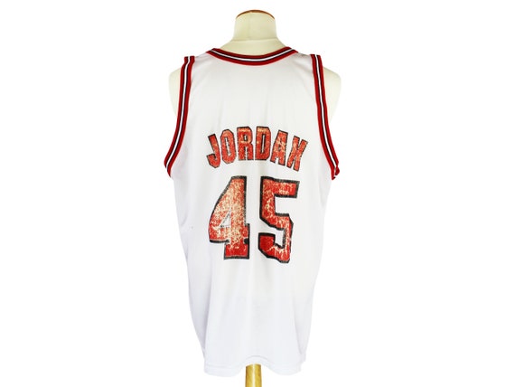 Vintage Jordan Striped Bulls Champion Jersey Size 48