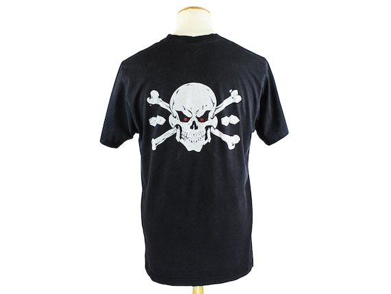 Vintage 1990's Skull & Crossbones Fire T-Shirt Ic… - image 2