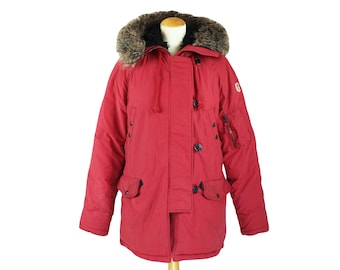 Vintage 1990&#39;s Ralph Lauren Polo Jeans Company Winter Parka Coat Warm Down Filled Waterproof Fur Lined Hooded Jacket Unisex Adult Size Small