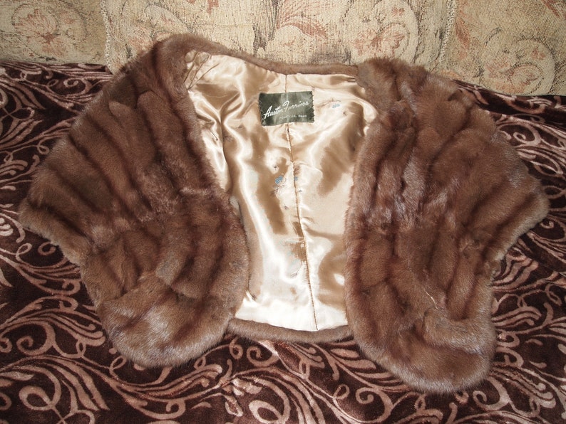 m38 size 8-10 Russian Fur Stole sable color russian squirrel fur