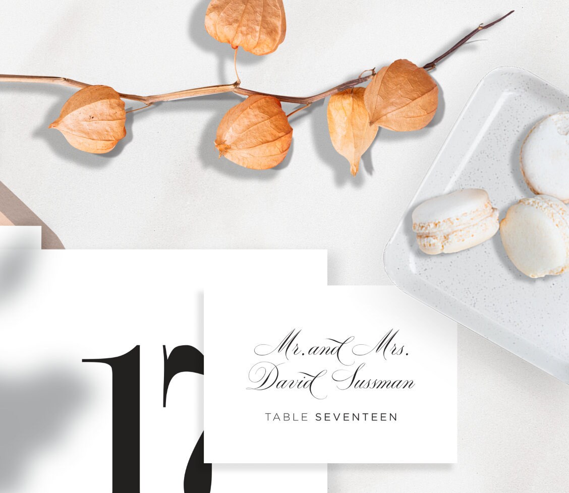 Calligraphy Script Place Cards: Modern Place Card / Wedding - Etsy