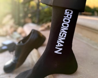 Custom Groomsmen Socks, Wedding Party Gift, Proposal Idea