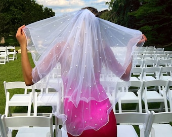 Pearl Veil Bachelorette Party Veil Future Mrs. Wedding Veil