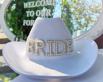 Bride Cowboy Hat | Bachelorette Party Gifts | Cowgirl Bachelorette Party outfit | Nashville bachelorette party | Future Mrs Bride gift